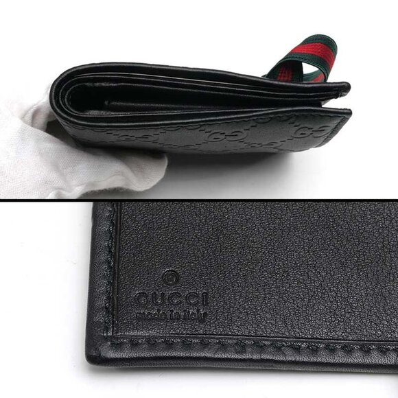 Gucci Bifold Wallet Leather Guccissima Black - Picture 3 of 5